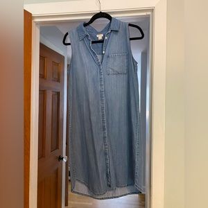 JCrew sleeveless denim shirt dress